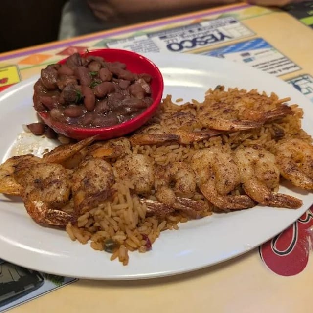 Shrimp skewers.